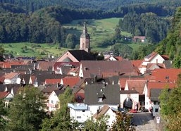 Blick auf das Zentrum von Oppenau im Schwarzwald